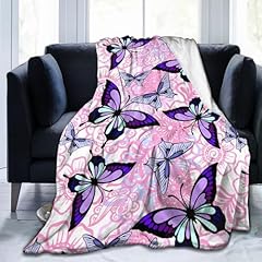Pink and White Floral Purple Butterfly