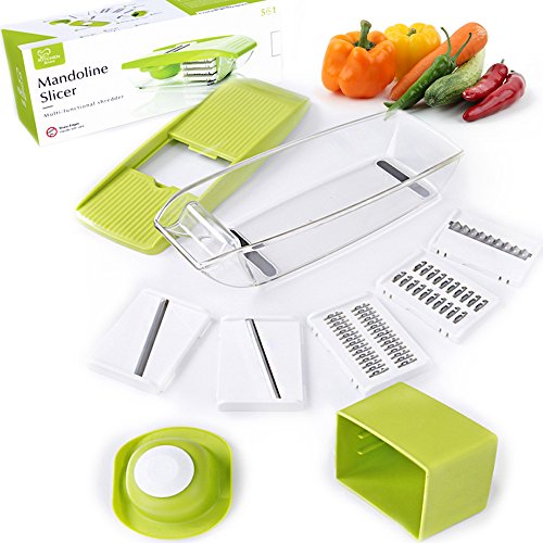 K BASIX Mandoline Slicer - Adjustable Vegetable Cutter, Grater & Slicer, With 5