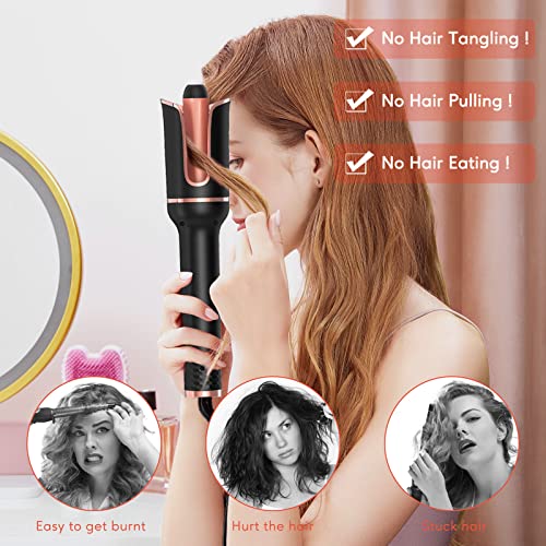 Professional Automatic Curling Iron Wand With Large Rotating Barrel & 4 Adjustable Temps & 3 Timers, Auto Shut-Off Hair Curler With Dual Voltage, Fast Heating For Hair Styling #TOP1