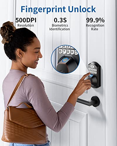 Fingerprint Door Lock: Teeho Te002W Smart Lock, Built-In Wifi Keyless Entry Door Lock Deadbolt, Easy Installation, Bhma Cert, Oil-Rubbed Bronze #TOP1
