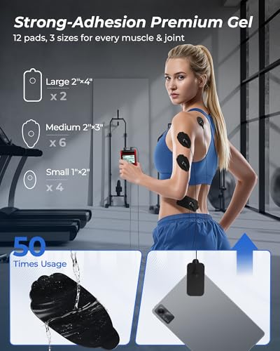 KingPavonini 4-IN-1 TENS Unit Muscle Stimulator, DIY & TENS & EMS & MASS, Dual-Channel 40 Intensities TENS Machine, Muscle Stimulator for Pain Relief Therapy Sciatica Back Pain, 12 Pads (Model: B2501) - Thumbnail 5