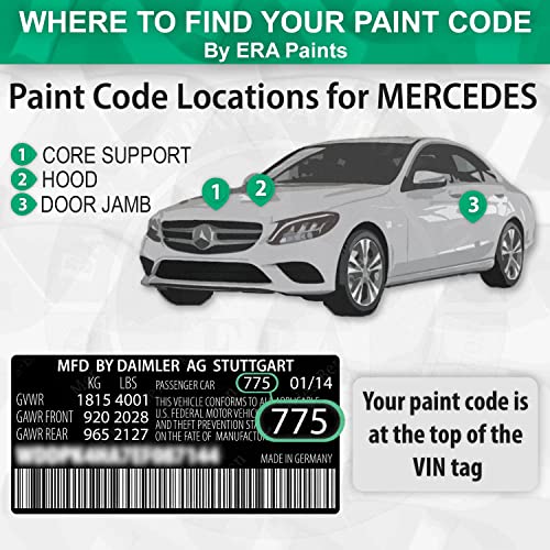 ERA Paints 567/3567 - Bordeaux Red Metallic for MERCEDES Exact Match Automotive Touch Up Paint Jar - Pro Kit