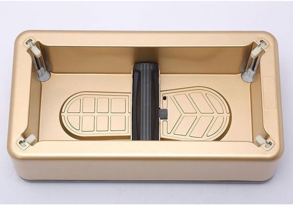 SALE♪関税込靴カバーマシン家庭用自動靴フィルムマシン使い捨て屋内ステッピングフットカバーボックスフットカバー (Color : Gold, Si ベルクロ式