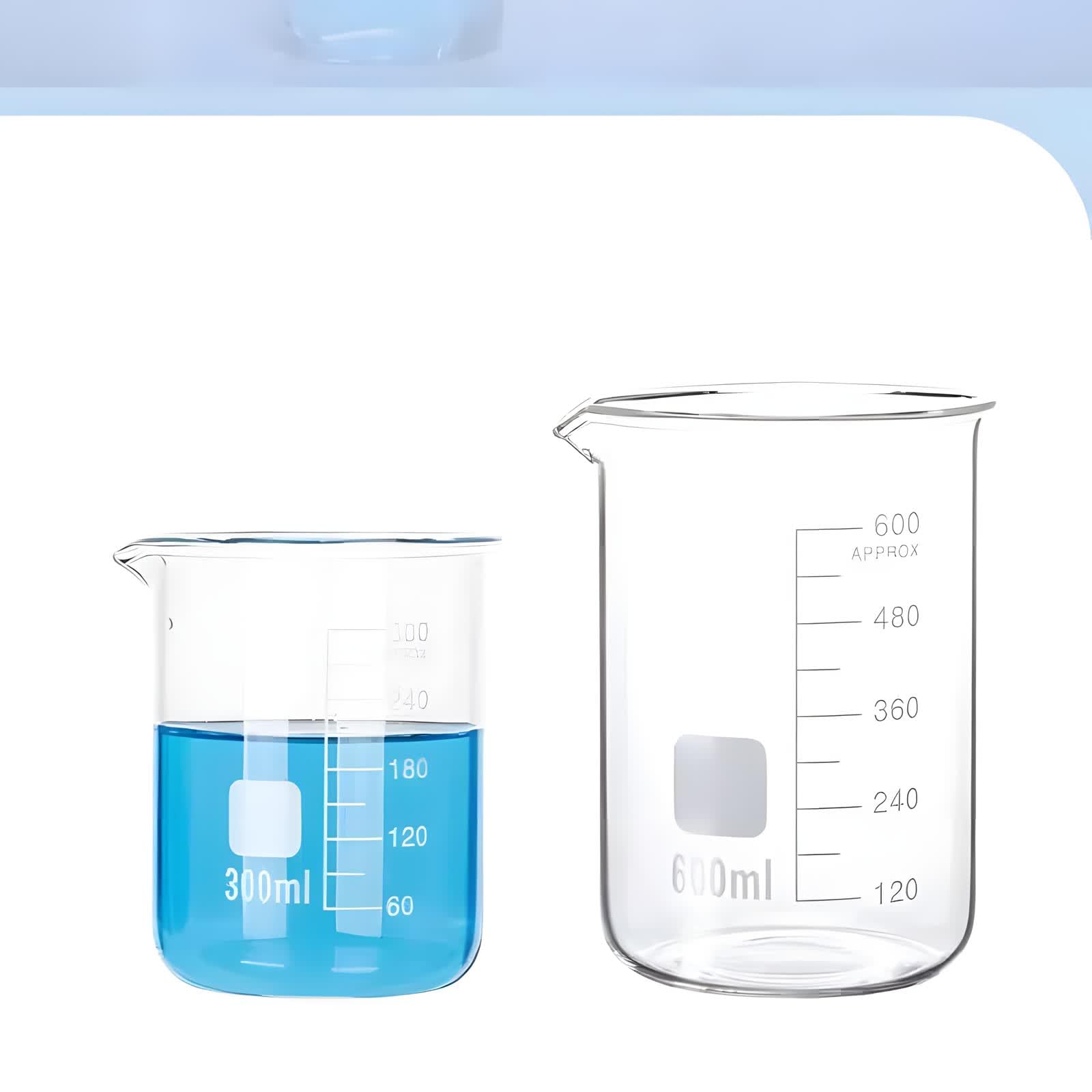 VIDOO Zlewka Laboratoryjna ze Szkła Borokrzemowego Grube Dno Odporna na Wysoką Temperaturę z Podziałką do Chemii i Laboratorium, 3000ml