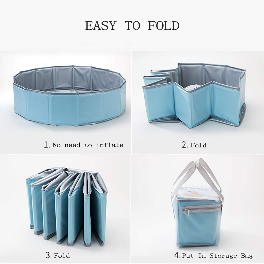 Piscine Pliable pour Animaux De Compagnie Pataugeoire pour Chiens Piscine pour Chien Baignoire pour Chats Piscine Pliante pour Enfants pour Extérieur Intérieur