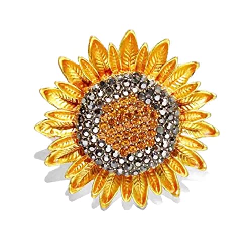 Image of Crystal Pearl Flower Brooches Pins Fashion Beautiful Created Rhinestone Floral Brooch Good Idea for Party Dance Wedding Banquet for Elegant Women Girl