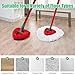 Mop Handle Mop Replace Heads and Mop Base Brush Replacement for O Cedar EasyWring 1-Tank Spin Mop System Include 2 Mop Head, 4-Section Mop Handle, 1 Base and 1 Scrub Brush Combo Set for Floor Cleaning