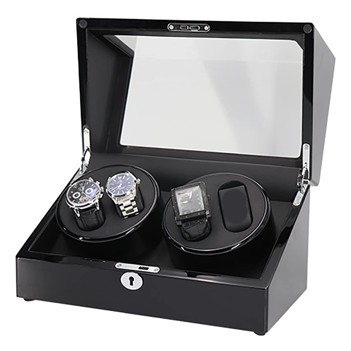 MYUYEE Automatic Watch Winder For 4 Watches Display Box 4 Rotation Modes Watch Box Organizer With Quiet Motor For Men'S And Women'S Wristwatch (D)