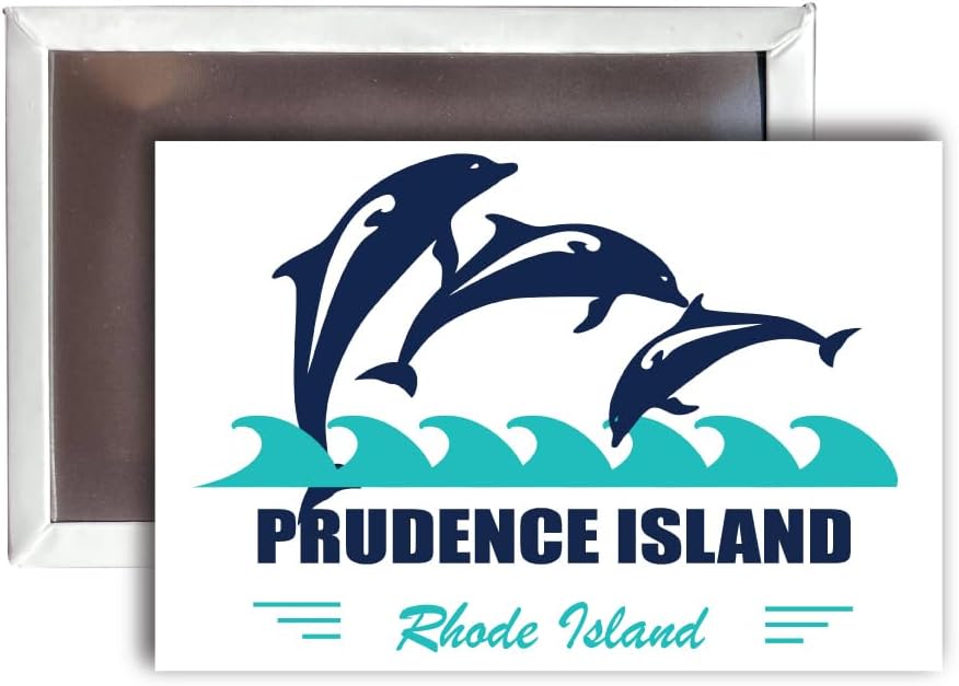 Prudence Island Rhode Island Beach - Imán para nevera, diseño de delfín