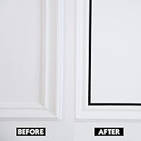 Vista 5 de Moldura Negra Mate para Despegar y Pegar, Diseño de Borde de Espejo Flexible, Moldura de Borde de Azulejos para Pared Techo Piso Gabinete, 16.4 ft x