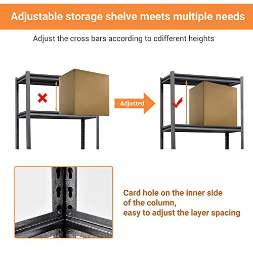 5-Tier Garage Shelving,Garage Storage Heavy Duty Shelving,Adjustable Metal Storage Shelf Units And Storage,Heavy Duty Metal Shelving,Metal Shelves Rack Warehouse Industrial Storage 63*31.5*15.7 Inch #TOP4