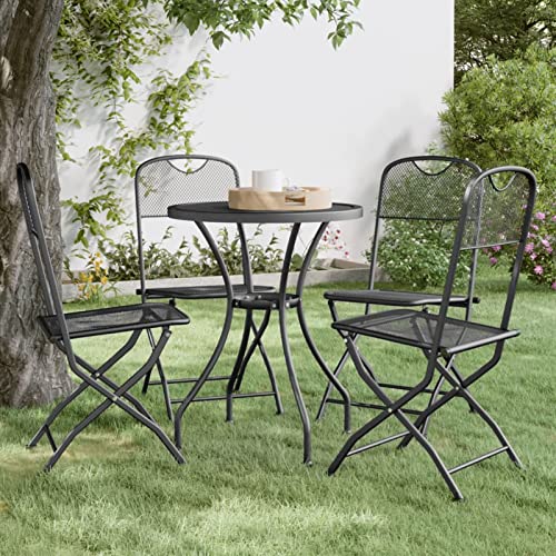 Xichuzi Silla jardín Plegable 2 uds, Sillas Terraza, Sillas Terraza Exterior, Sillas Exterior, Butaca De Exterior, Silla Playa, Antracita Malla metálica expandida