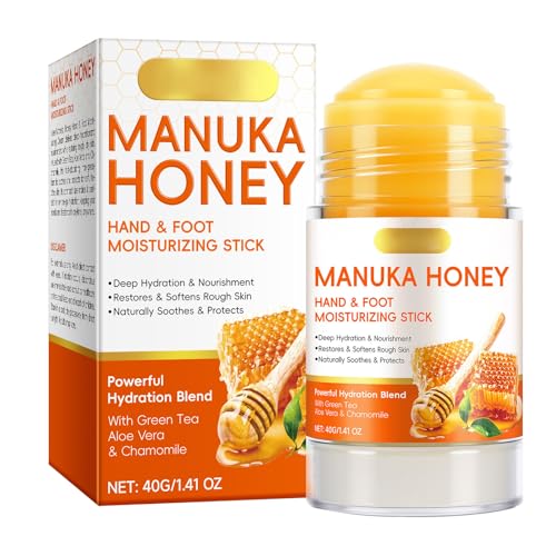 Crema per piedi idratante e anti-cracking,Stick Crema per Talloni e Gomiti al Miele,Trattamento Idratante ed Esfoliante per Talloni Secchi e Screpolati e Pelle Ruvida,Levigante per la Pelle (1)