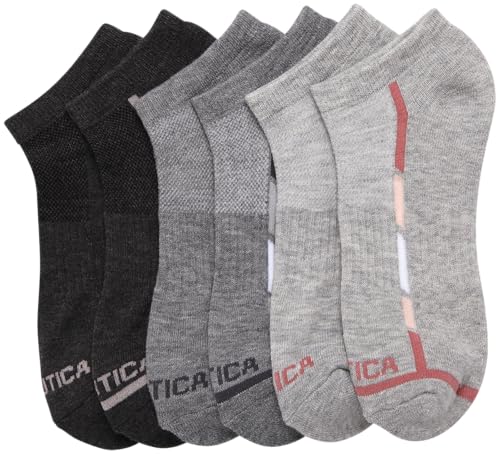 Image of Nautica Womens No Show Socks Moisture Wicking Athletic Low Cut Socks 6 Pack | Moisture Wicking Dri-Motion Fabric, Cushioned Key Areas, Banded Arch Support, No Show Low Cut, Shoe Size 4-10