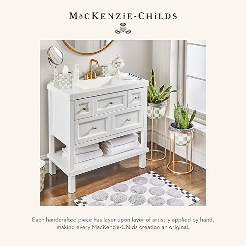 Image of MACKENZIE-CHILDS Tissue-Box Cover, Gray-and-White Sterling Check, Square