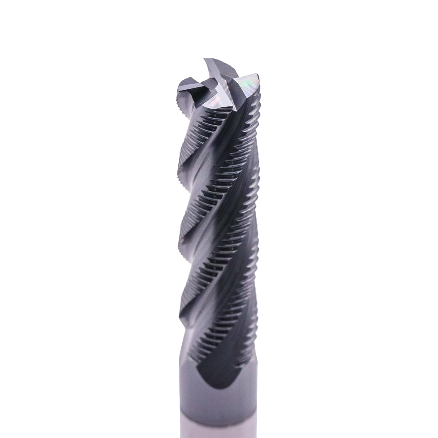 Solid Carbide Long Roughing End Mill(1Pc 1/2in) - ALCrSiN Nano Coated, 4 Flute, 35 Degree Helix, 1/2" Cutting Diameter, 1/2" Shank Diameter, 2" Length of Cut, 4" Overall Length