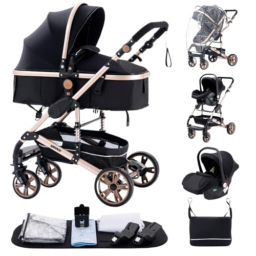 ALYIKOU Cochecito para bebé 3 en 1, Carrito Plegable con Gran Canopy, Suspensión de Ruedas y Gran Cesta de Carga ,adecuado para 0-3 años, carga máxima de 25 kg ALYIKOU Cochecito para bebé 3 en 1, Carrito Plegable con Gran Canopy, Suspensión de Ruedas y Gran Cesta de Carga ,adecuado para 0-3 años, carga máxima de 25 kg