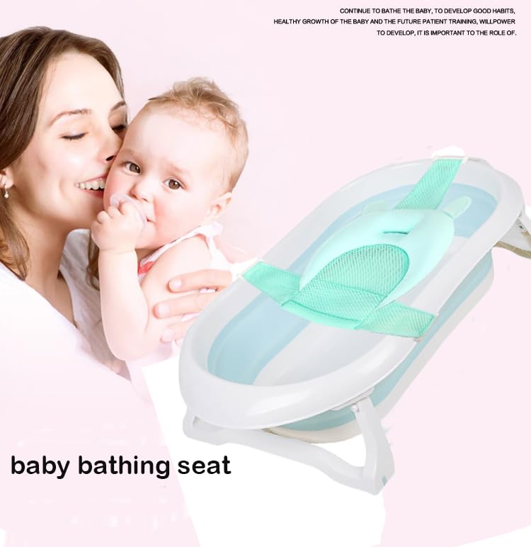 Image of Baby Flotation Bath Cushion Infant Bath Seat Support Net Newborn Bathtub Mesh Pad with Pillow Baby Shower Lie Seat Toddler Bathing Shower Breathable Mat for 0-24 Months
