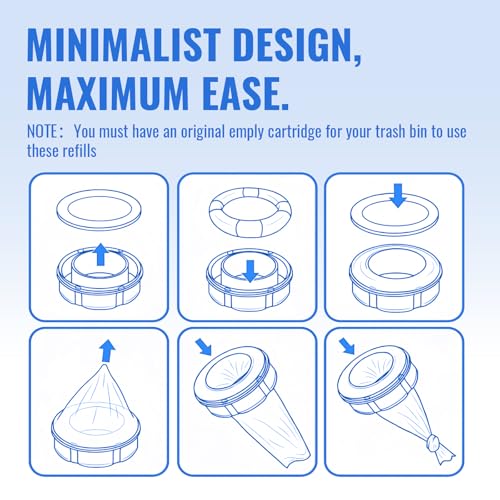 Image of Compatible with Diaper Genie Pails Diaper Pail Refills | 8 Pack Lemon Scent Continuous Liner Rolls for Baby | Leak-Resistant Odor-Control Refill Bags with Flexible Long-Roll Design