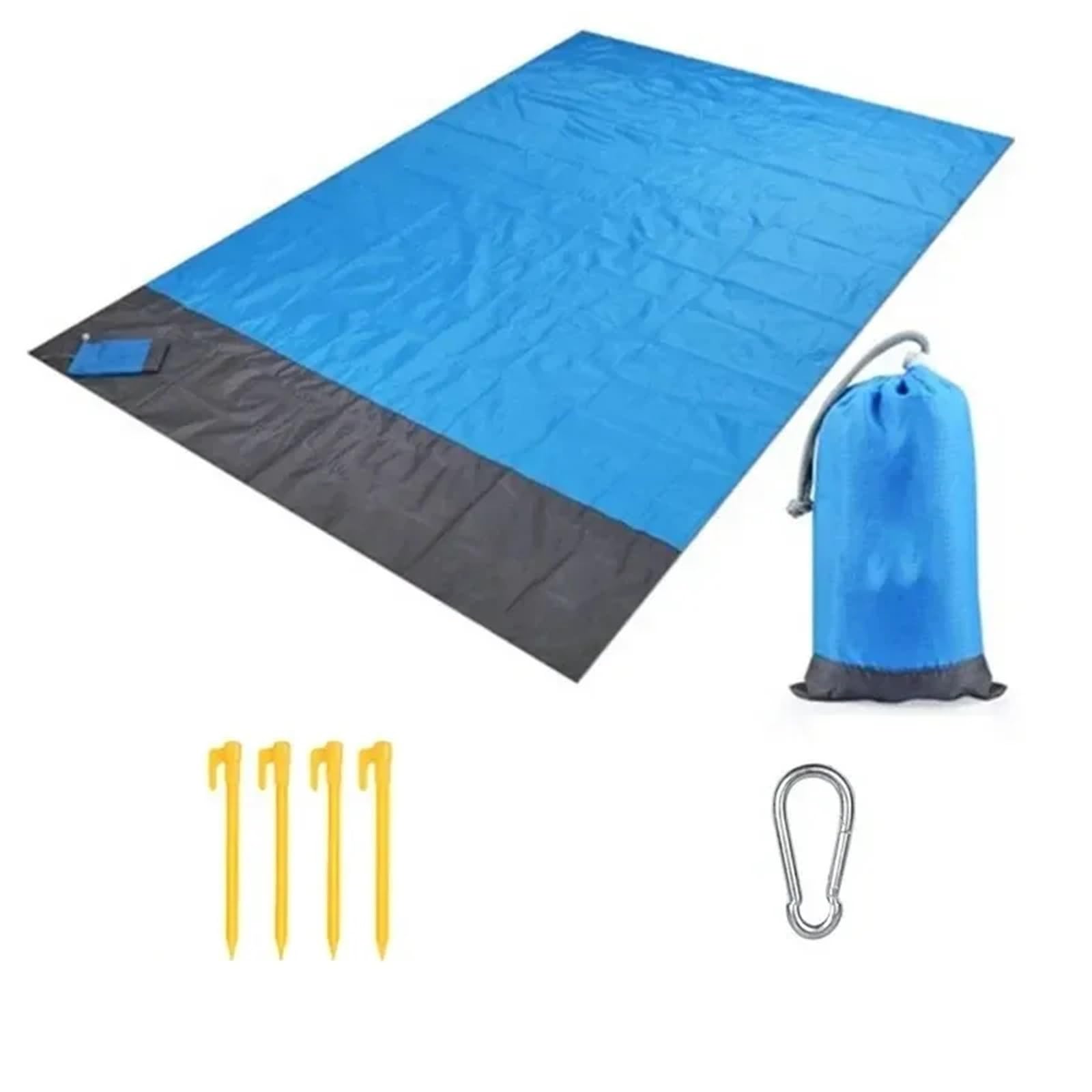 LUYSGBXR Beach Blanket Beach Blanket Sandproof 200x140cm Waterproof Mat Picnic Blanket(Blue)