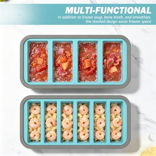 Bandejas de silicón para congelar con tapas, 2 unidades miniatura 3