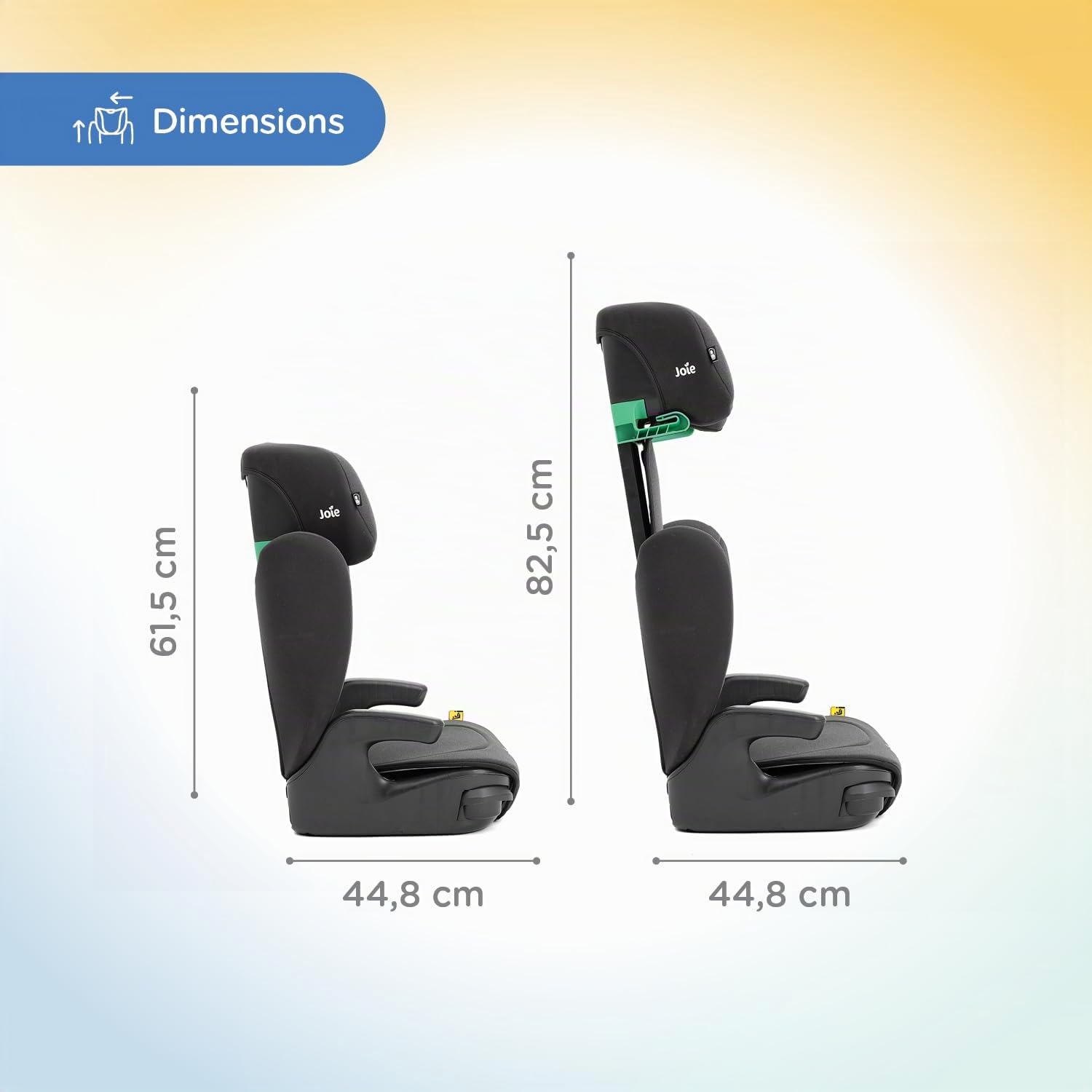 JOIE – I-PROVO – NON ISOFIX - Rehausseur enfant avec dossier i-Size 100-150 cm – Ultra léger 3,2 kg – Têtière réglable – Pratique et confortable – Coloris MERCURY