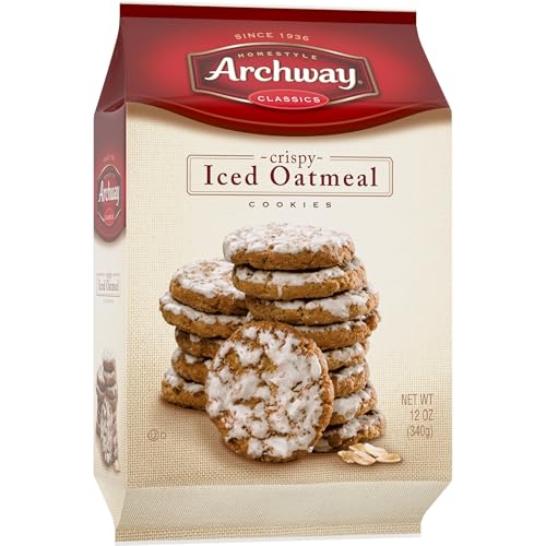 Archway Cookies, Crispy Iced Oatmeal Cookies, 12 Oz (Pack of 2)
