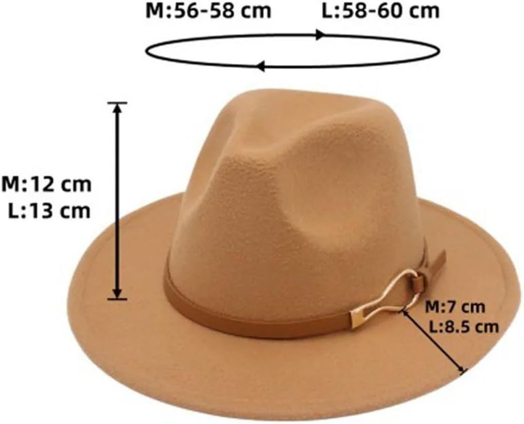 Womens Wide Brim Fedora Hat with Belt Buckle Detail British Style Design for Dance Performances and Wedding Events