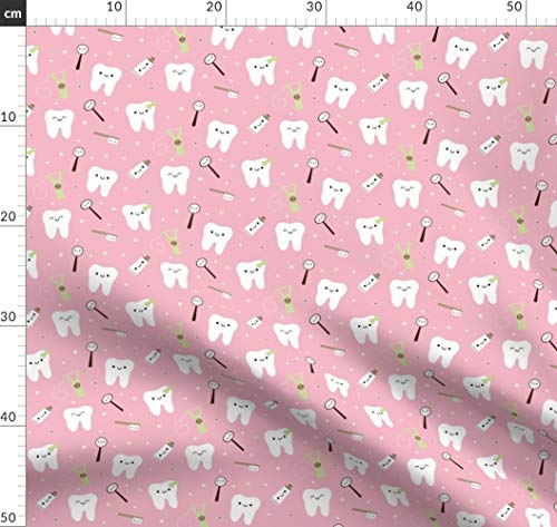 Zahnarzt, Zahn, Zähne, Zahnseide, Zahnpasta Stoffe - Individuell Bedruckt von Spoonflower - Design von Clayvision & Ahappybluetree Gedruckt auf