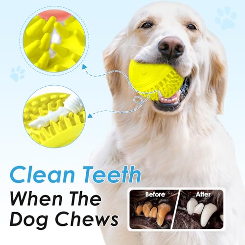 TROUSKAIG Indestructible Squeaky Dog Balls Dog Toys for Aggressive Chewers Large Medium Breed, Tough Dog Chew Toys for Aggressive Chewers,Interactive Squeaky Dog Toys Balls,Dog Gifts Outdoor Dog Toys