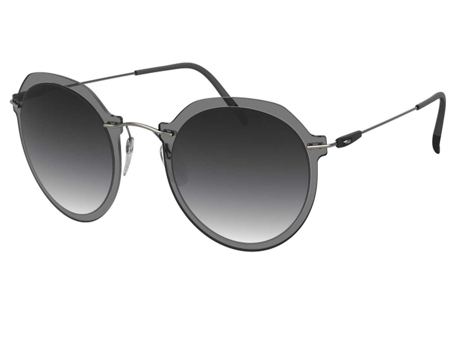 Silhouette INFINITY Sunglasses Collection, 8161, 8695, 8696, style may very (Oval ruthenium shiny/grey gradient lenses)