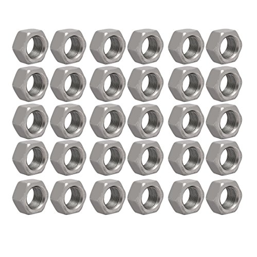 Ruilogod 30pcs M18 x 1.5 mm Pitch Métrico Hilo Fino Acero de Carbono izquierda Tuercas Hexicas Cover