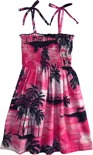 RJC Girl's Waimea Sunset Hawaiian Smocked Dress