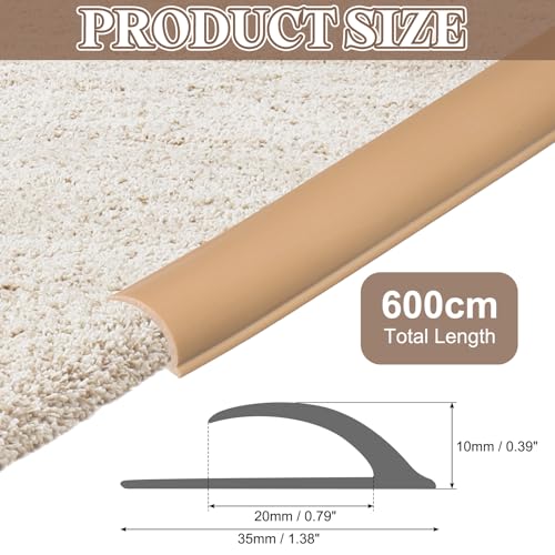 Bande de transition de moquette à carrelage en PVC marron clair 5m - 3