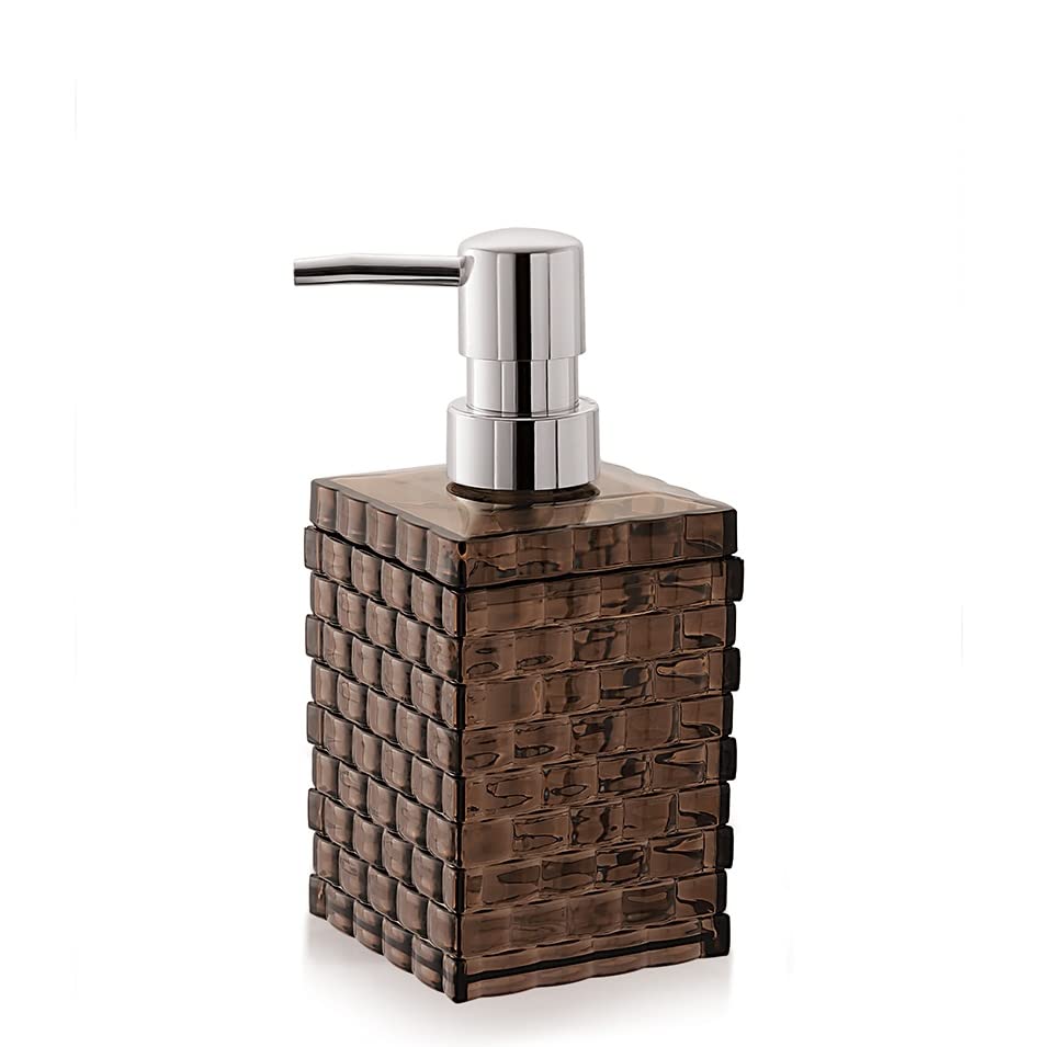 NimboseĀ® Ceramic Like Acryclic Soap Dispenser for Wash Basin - Handwash Dispenser Bottle - Leak-Proof Design with Silver Glossy Pump (Blackish Brown Color, Qty:1)