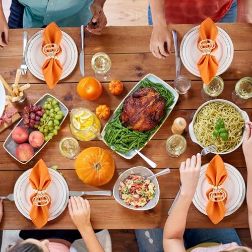 Aptwow WNRGN2401AW Fall Thanksgiving Napkin Rings Set Of 12, Pumpkin Thankful Wooden Bead Napkin Rings For Fall Thanksgiving Decorations, Fall Thanksgiving Napkin Holder For Table Decor Dinnerware Sets, Wedding, Holiday thumb #5