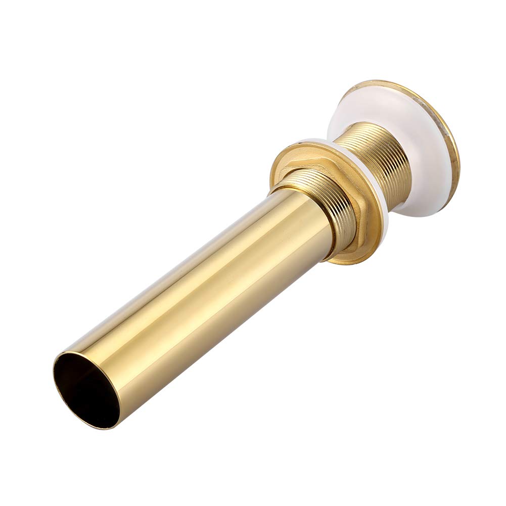 NIBEMINENTG1-1/4" Brass Bathroom Basin Sink Pop Up Drain Assembly NOn Overflow (Titanium Chrome Plating)