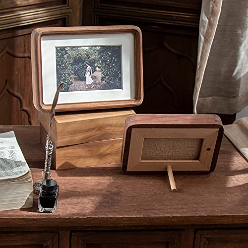 Mkmkl Solid Wood Round Arch Frame, Black Walnut Wash Photo Display For Desk Or Wall, Diy 6-Inch Photo Frame,Brown,4X6In #TOP1