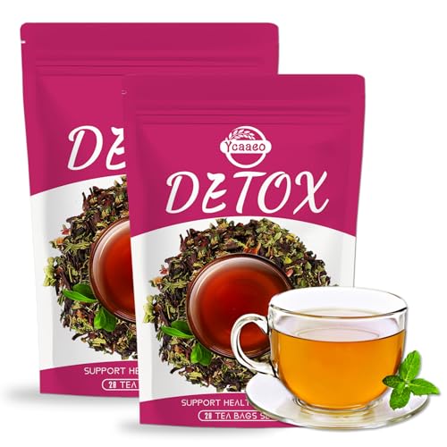 56 Paquetes Detox Tea Nueva fórmula - Limón, diente de león, menta, jengibre y té oolong - Infusión Drenante y Adelgazante - Alivia La Hinchazón y Reduce El Peso
