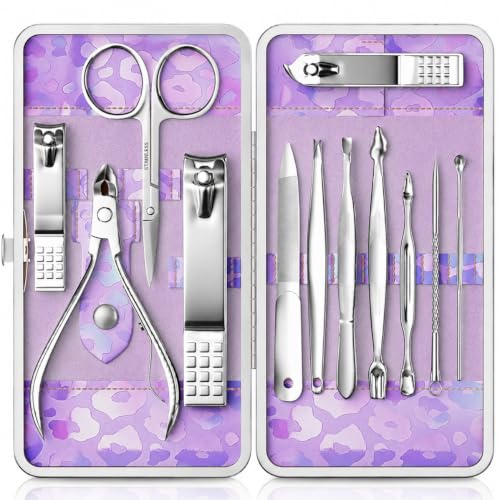 Manicure Set, Stainless Steel Nail Clipper Set with Travel Case