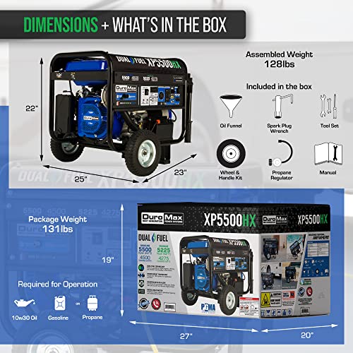 DuroMax XP5500HX 5,500-Watt Dual Fuel Portable Generator