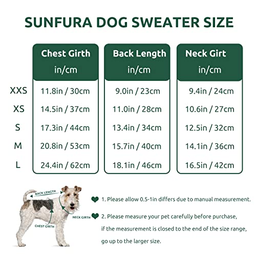 Sunfura Knitted Dog Sweater Pet Knitwear, Dog Warm Knit Jumper Coat Winter Clothes With Leash Hole And High Stretch, Classic And Soft Puppy Sweatshirts Pullover For Small Medium Dogs Cats, Green M #TOP3