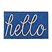 DII Indoor/Outdoor Natural Coir Easy Clean Rubber Non Slip Backing Entry Way Doormat For Patio, Front Door, All Weather Exterior Doors, 18 x 30" - Blue Hello