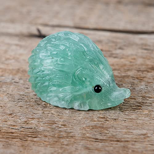Estatua Decorativa de Cristal Erizo de Fluorita Verde 1.6 pulg miniatura 4