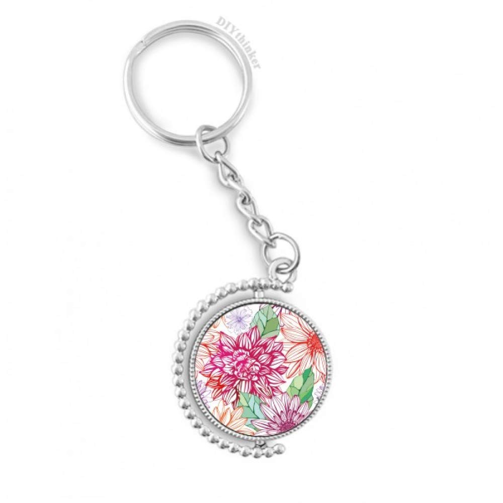 Key ring chain fleur pompon multicolore, une idée cadeau poétique - 4