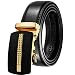 JINIU Men's Leather Belt Automatic Buckle 35mm Ratchet Dress Black Belts Boxed KT10
