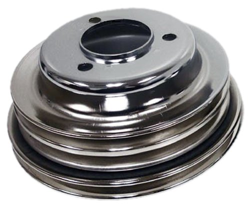 Compatible/Replacement for CHEVY BIG BLOCK 3 GROOVE CHROME CRANK PULLEY LONG PUMP LWP