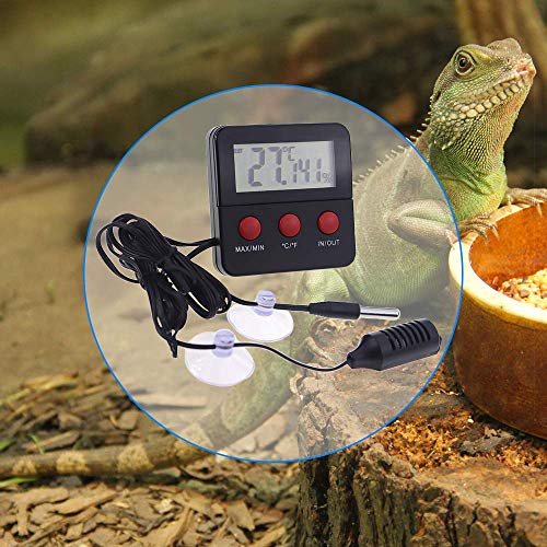 Digital Reptile Thermometer and Humidity Gauge Remote Probes – Terrarium Reptile Hygrometer Thermo Humidor Tank Cage… - Image 5