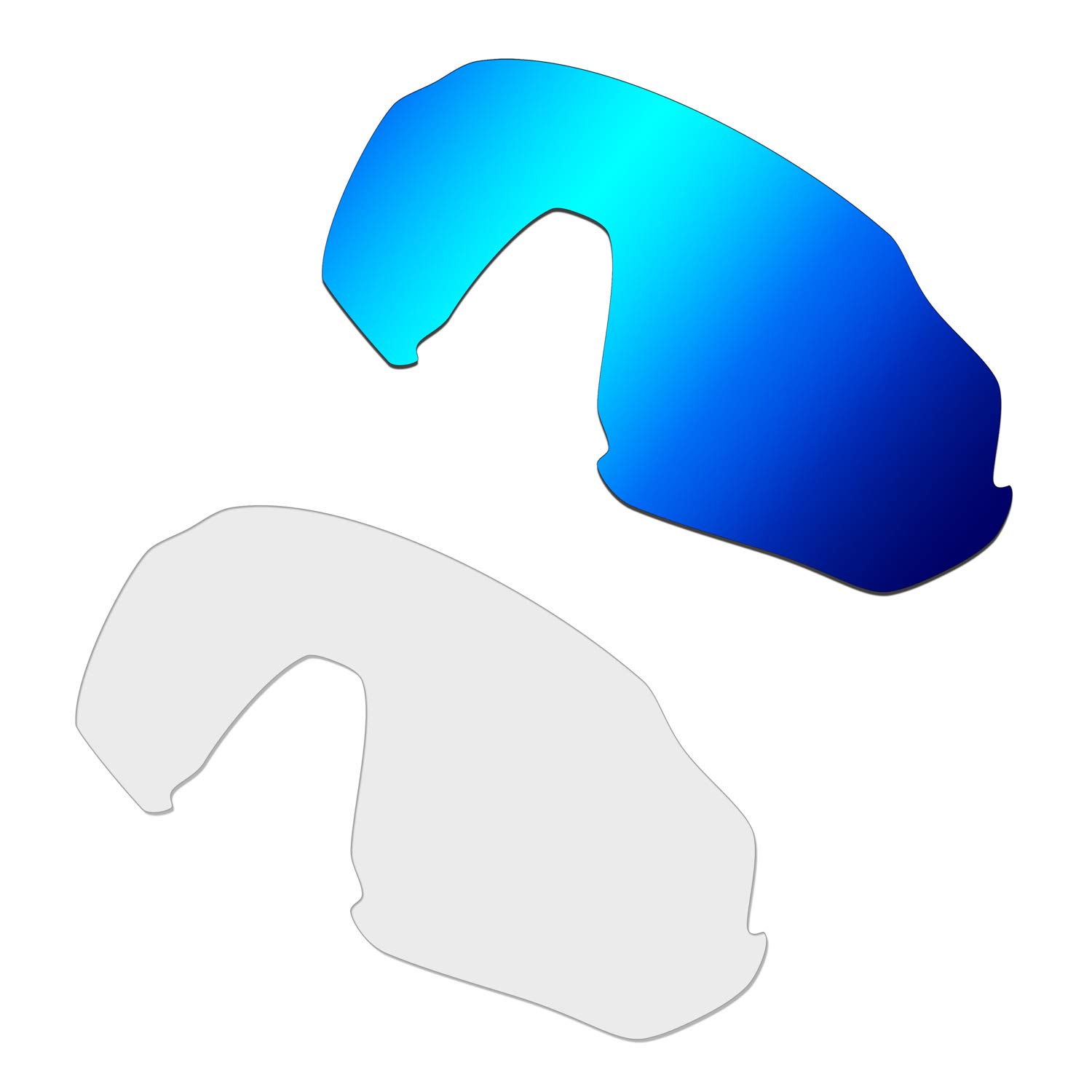 Lentille Oakley Flight Jacket transparente et bleue pour le cyclisme - 8