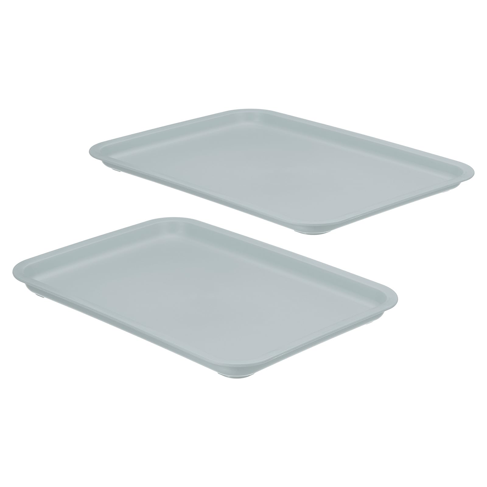 PATIKIL 12x9" Fast Food Tray, 2 Pack Plastic Reusable Multi-Purpose Rectangle Serving Tray for Cafeteria Restaurant Home Kitchen, Light Blue